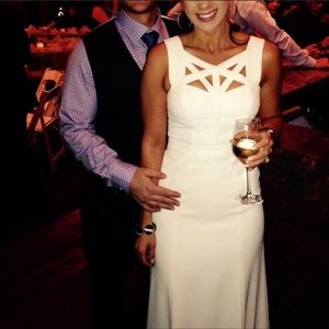 White Long BCBG dress